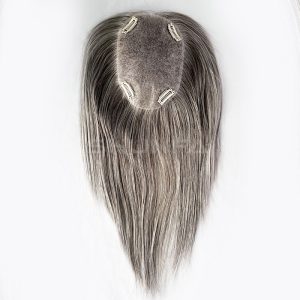 grey human hair toppers