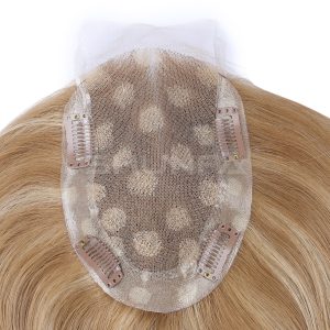 custom order knotted skin long hair toupee for women
