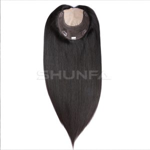 Kim topper- Machine Made silk with machine made weft Virgin Hair long hair big size topper