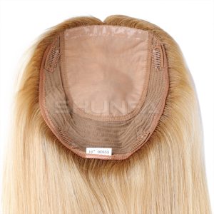 High quality Virgin hair Mahchine made silk toppr-Stock topper ready to ship