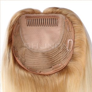 High quality Virgin hair color OE655 Mahchine made silk toppr-Stock topper ready to ship